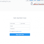 formulario landing page dropbox