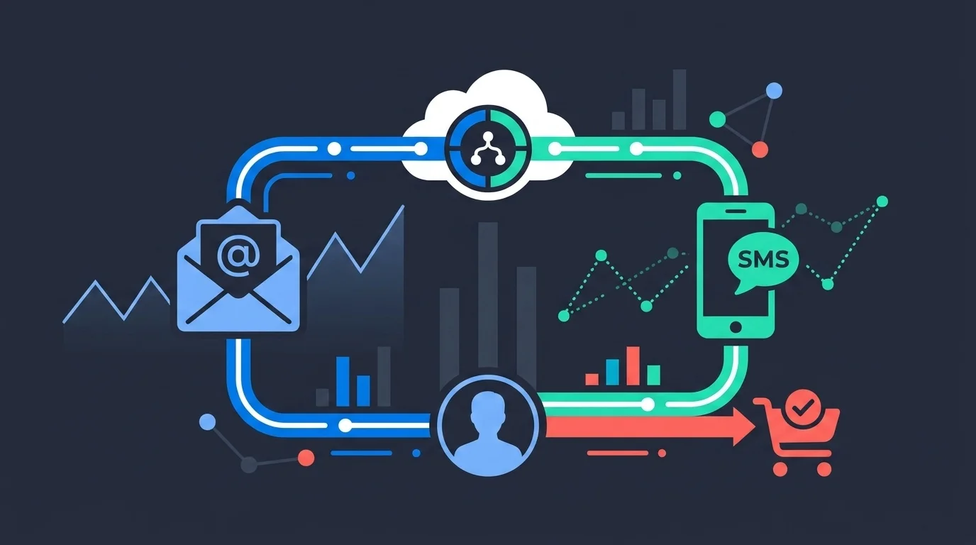 Professional illustration related to sms and email marketing